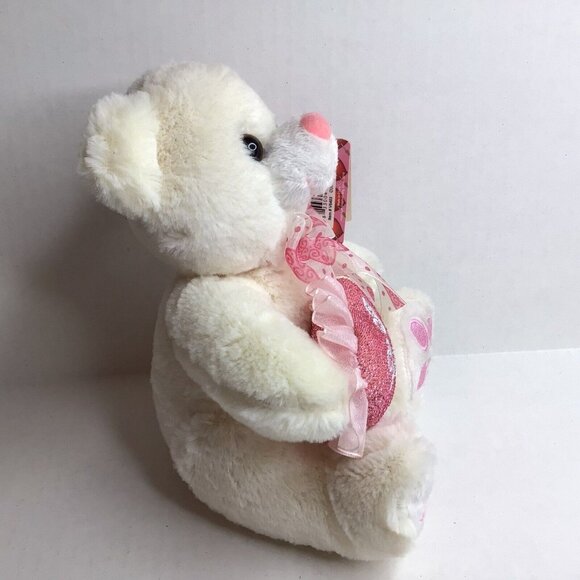 CalPlush Teddy Bear I love You Holding Heart Gift Special Baby Plush New - Picture 3 of 6